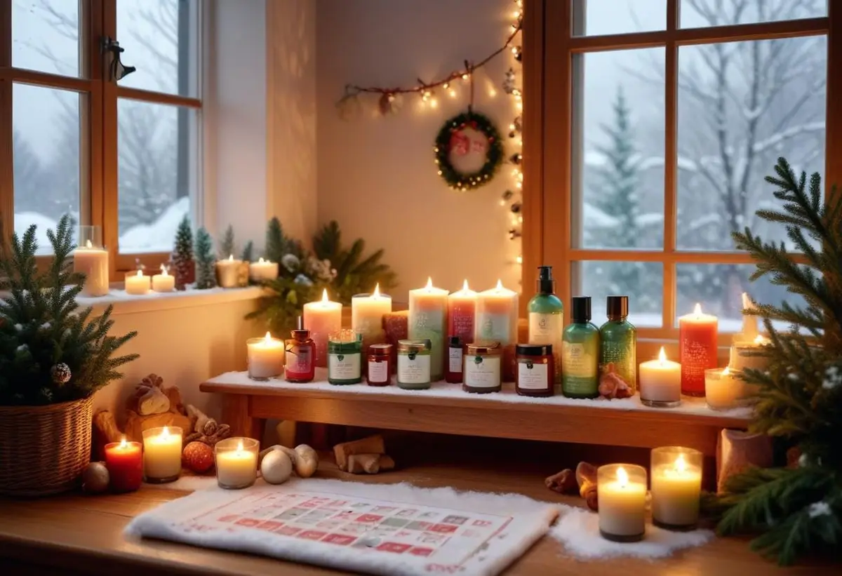 Magiska överraskningar i body shop adventskalendern illustration