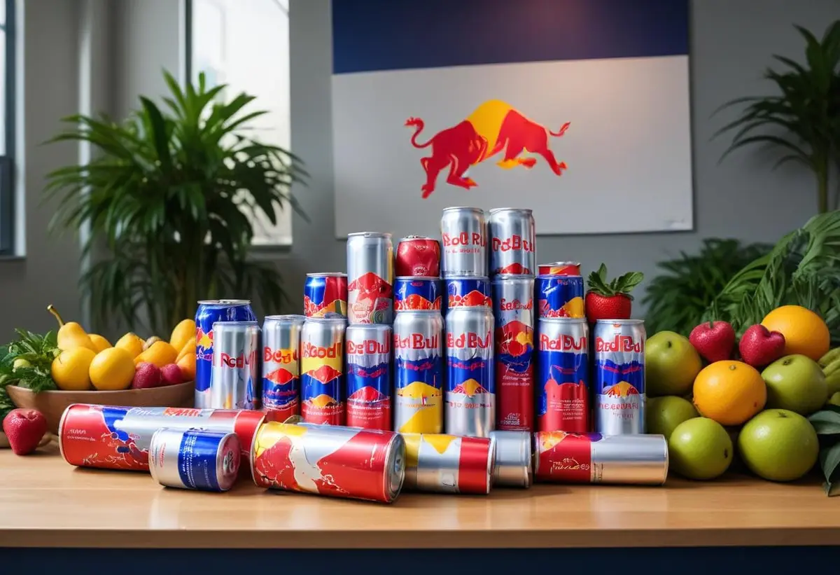 Hälsosam energi och skönhet med Red Bull kalendern illustration